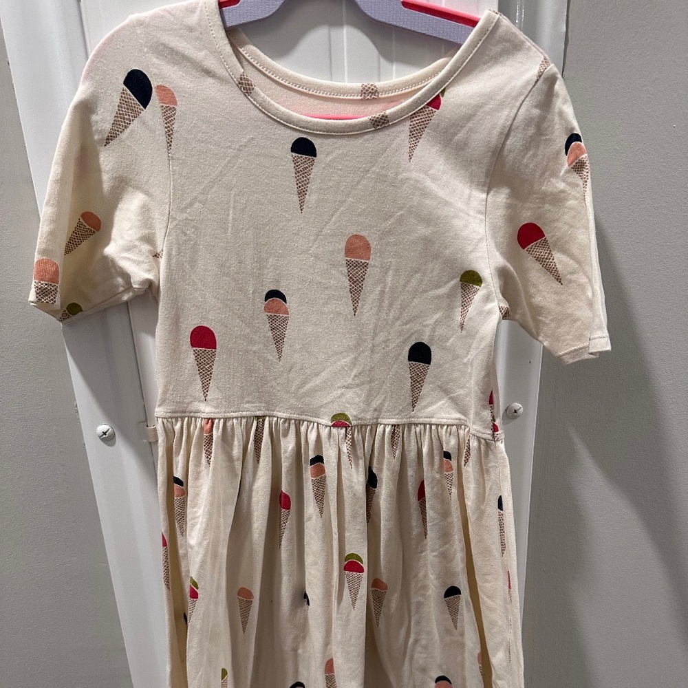 Girls Printed Pink Chicken Jersey Dress